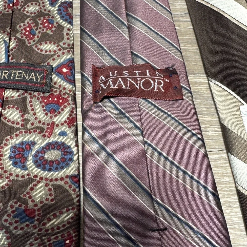 Lot of 7 Various Ties Pantani Rafaello Cougar Courtenay Austin Oleg‎ Cassini Tie